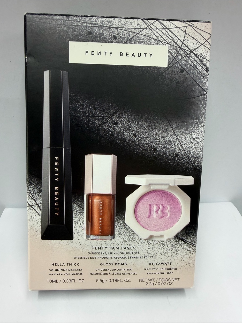 Fenty Beauty Fam Faves 3-Piece Eye, Lip + Highlighter Set – New in Box